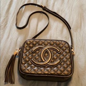 Faux leather black cross body bag